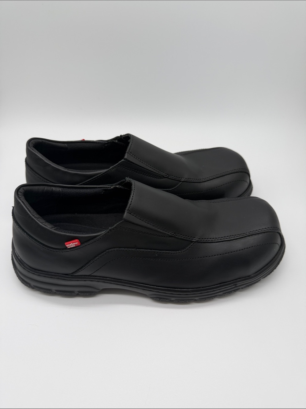 Mellow Walk Men's Composite Toe Safety Shoes Size 9 Black Work Slip‎ Leather